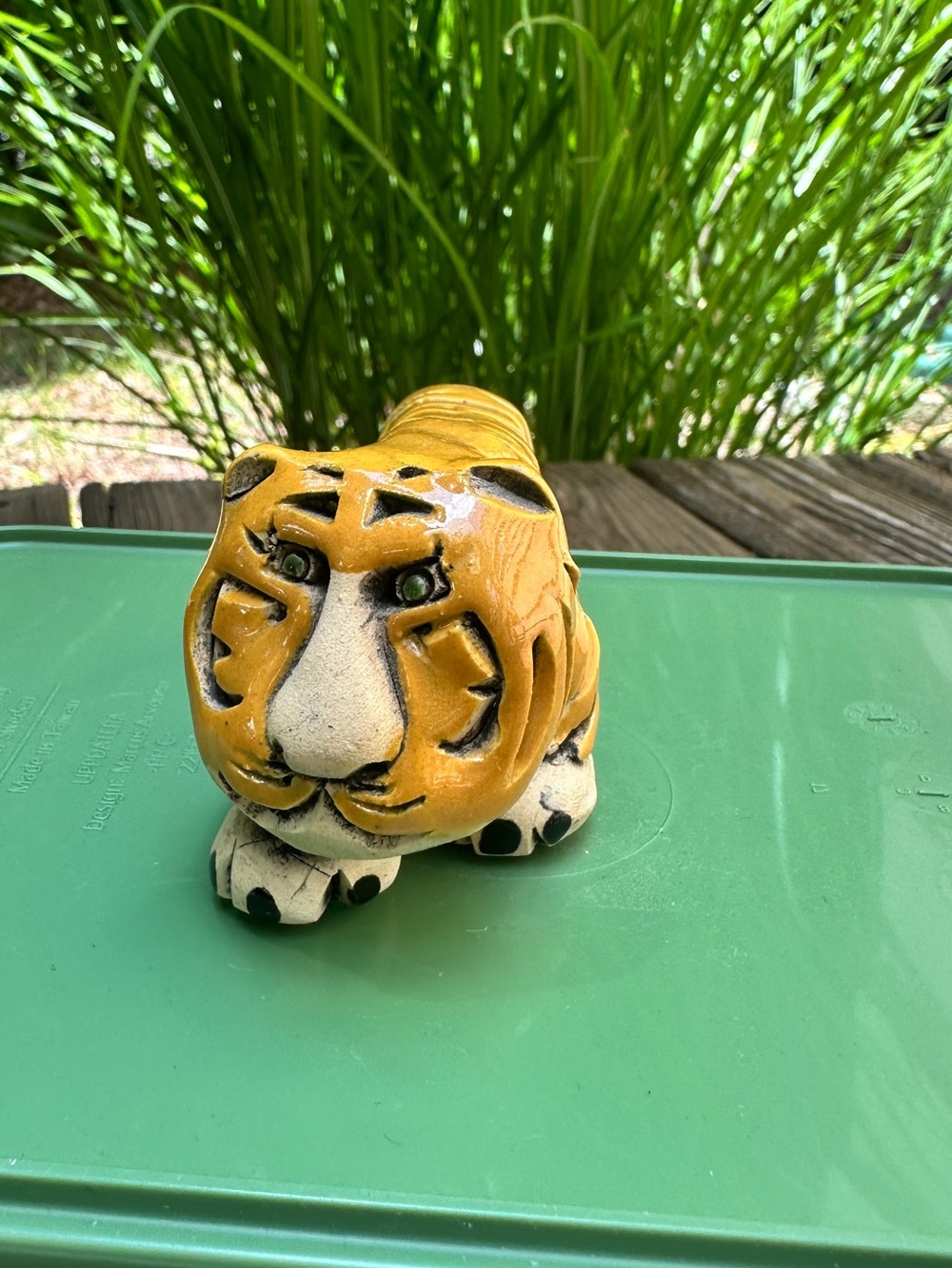 Vintage Artesania Rinconada Uruguay Ceramic Art Pottery Tiger Figurine Signed